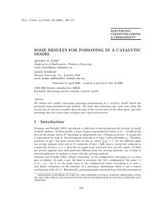 SOME RESULTS FOR POISONING IN A CATALYTIC MODEL