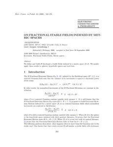 ON FRACTIONAL STABLE FIELDS INDEXED BY MET- RIC SPACES