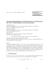 SOME PROPERTIES OF EXPONENTIAL INTEGRALS OF L ´ EVY PROCESSES AND EXAMPLES
