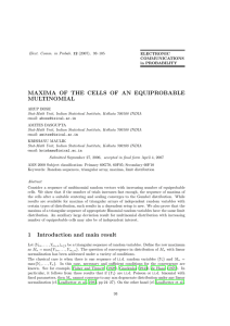 MAXIMA OF THE CELLS OF AN EQUIPROBABLE MULTINOMIAL