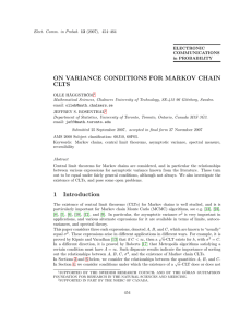 ON VARIANCE CONDITIONS FOR MARKOV CHAIN CLTS
