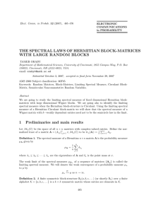 THE SPECTRAL LAWS OF HERMITIAN BLOCK-MATRICES WITH LARGE RANDOM BLOCKS