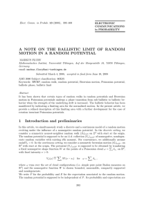A NOTE ON THE BALLISTIC LIMIT OF RANDOM
