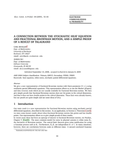 A CONNECTION BETWEEN THE STOCHASTIC HEAT EQUATION