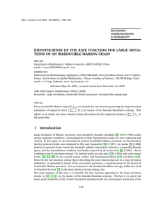 IDENTIFICATION OF THE RATE FUNCTION FOR LARGE DEVIA-