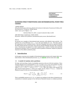 RANDOM STRICT PARTITIONS AND DETERMINANTAL POINT PRO- CESSES