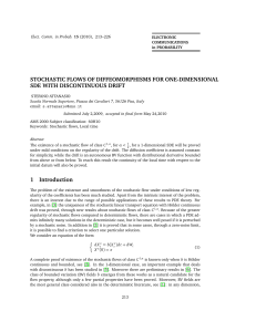 STOCHASTIC FLOWS OF DIFFEOMORPHISMS FOR ONE-DIMENSIONAL SDE WITH DISCONTINUOUS DRIFT
