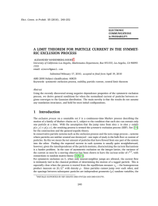 A LIMIT THEOREM FOR PARTICLE CURRENT IN THE SYMMET-