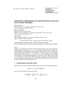 ASYMPTOTIC INDEPENDENCE IN THE SPECTRUM OF THE GAUS- SIAN UNITARY ENSEMBLE