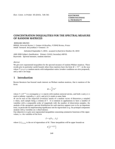 CONCENTRATION INEQUALITIES FOR THE SPECTRAL MEASURE OF RANDOM MATRICES