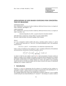 APPLICATIONS OF SIZE BIASED COUPLINGS FOR CONCENTRA- TION OF MEASURES