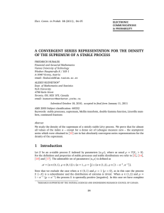 A CONVERGENT SERIES REPRESENTATION FOR THE DENSITY