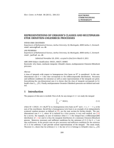 REPRESENTATIONS OF URBANIK’S CLASSES AND MULTIPARAM- ETER ORNSTEIN-UHLENBECK PROCESSES