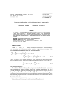 Exponential–uniform identities related to records Alexander Gnedin Alexander Marynych
