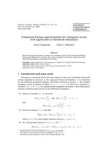 Compound Poisson approximation for triangular arrays with application to threshold estimation