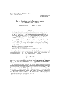 Large deviation results for random walks conditioned to stay positive