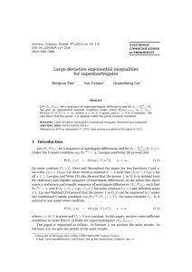 Large deviation exponential inequalities for supermartingales Xiequan Fan Ion Grama