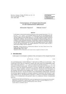 Convergence of integral functionals of one-dimensional diffusions Aleksandar Mijatovi´ c