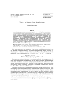 Theory of Barnes Beta distributions Dmitry Ostrovsky β