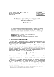 β Particle systems with repulsion exponent and random matrices Martin Venker