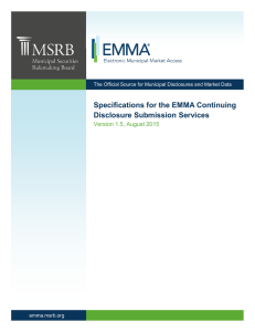 Specifications for the EMMA Continuing Disclosure Submission Services Version 1.5, August 2015