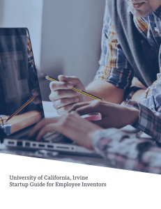 University of California, Irvine Startup Guide for Employee Inventors