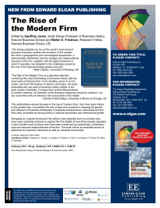 The rise of the modern firm New from edward elgar PublishiNg Edited by