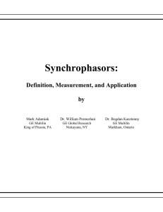 Synchrophasors:  Definition, Measurement, and Application by