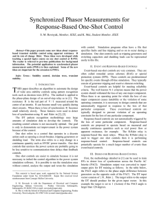 Synchronized Phasor Measurements for Response-Based One-Shot Control Member, IEEE