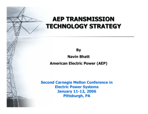 AEP TRANSMISSION TECHNOLOGY STRATEGY Second Carnegie Mellon Conference in Electric Power Systems