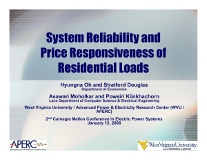System Reliability and Price Responsiveness of Residential Loads Hyungna Oh and Stratford Douglas