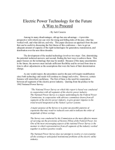 Electric Power Technology for the Future A Way to Proceed