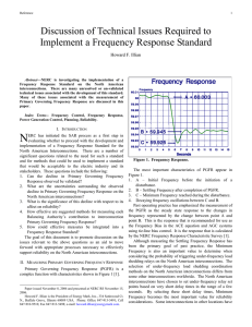Discussion of Technical Issues Required to Implement a Frequency Response Standard