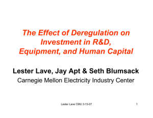 The Effect of Deregulation on Investment in R&amp;D, Equipment, and Human Capital