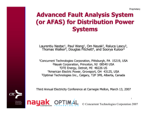 Advanced Fault Analysis System (or AFAS) for Distribution Power Systems