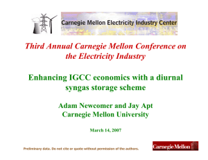 Third Annual Carnegie Mellon Conference on the Electricity Industry syngas storage scheme