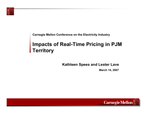 Impacts of Real-Time Pricing in PJM Territory Kathleen Spees and Lester Lave