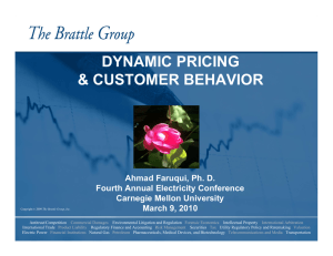 DYNAMIC PRICING &amp; CUSTOMER BEHAVIOR Ahmad Faruqui, Ph. D. Fourth Annual Electricity Conference