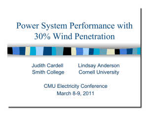 Power System Performance with 30% Wind Penetration