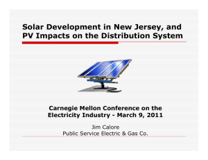 Solar Development in New Jersey, and So a e