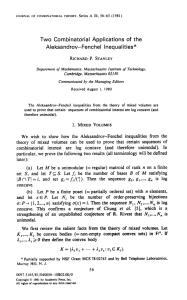 Two  Combinatorial Applications of  the Aleksandrov-Fenchel