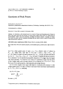 Quotients  of Peck Posets 29