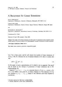 A  Recurrence for  Linear  Extensions 15 PAUL