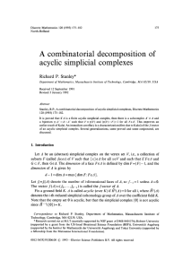 A  combinatorial decomposition  of acyclic  simplicial  complexes