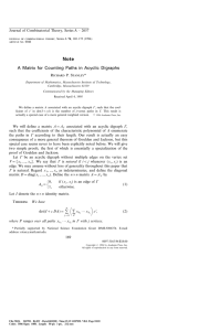 Note A Matrix for Counting Paths in Acyclic Digraphs *