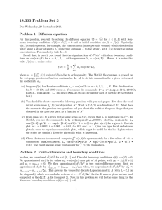 18.303 Problem Set 3 Problem 1: Diffusion equation
