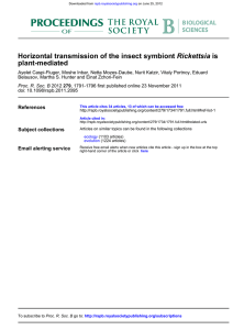 is Horizontal transmission of the insect symbiont plant-mediated Rickettsia