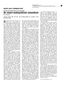 An insect-endosymbiont conundrum ............................................................... NEWS AND COMMENTARY