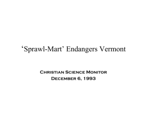 ‘ Sprawl Mart’ Endangers Vermont Sprawl-Mart  Endangers Vermont Christian Science Monitor