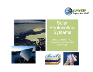 Solar Photovoltaic S stems Systems
